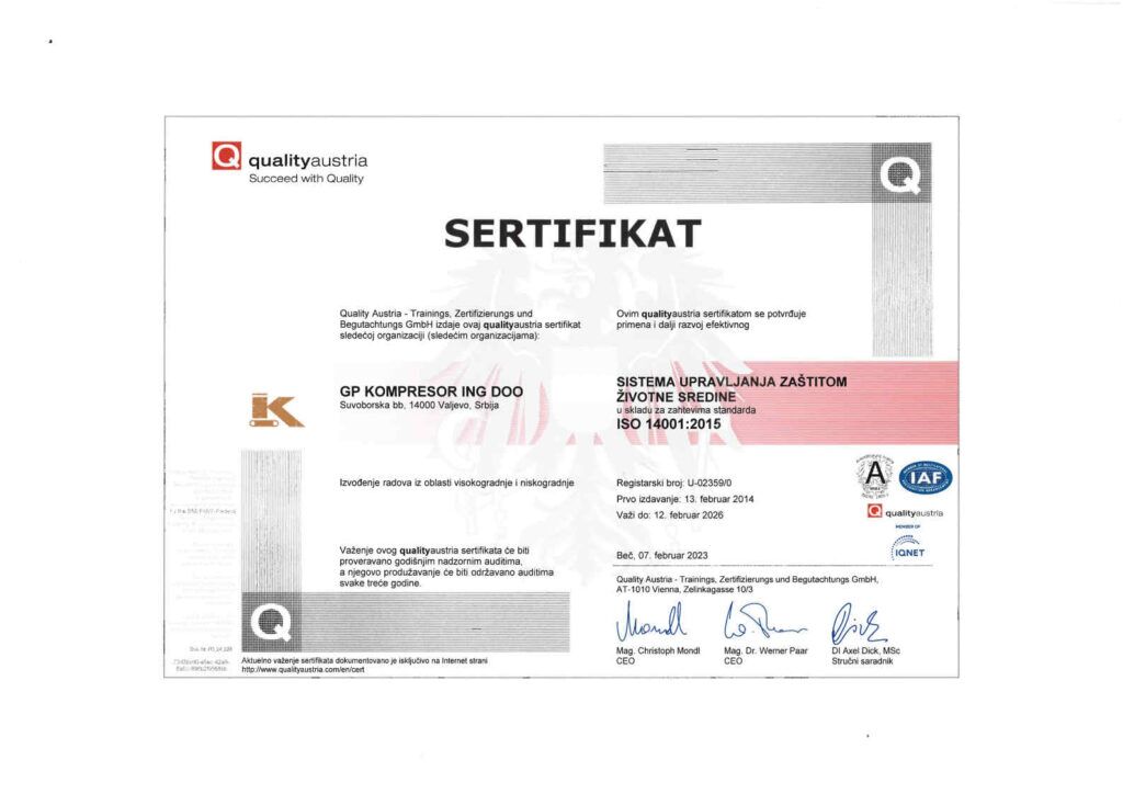 Sertifikat ISO 14001