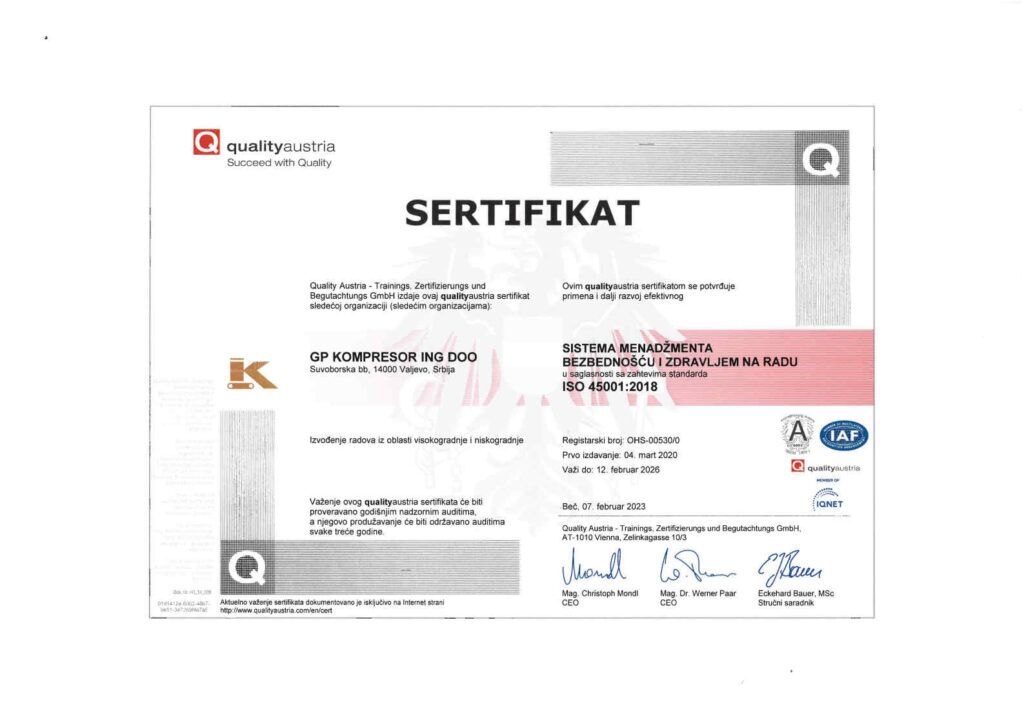 Sertifikat ISO 45001