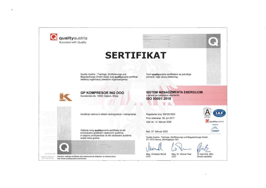 Sertifikat ISO 50001